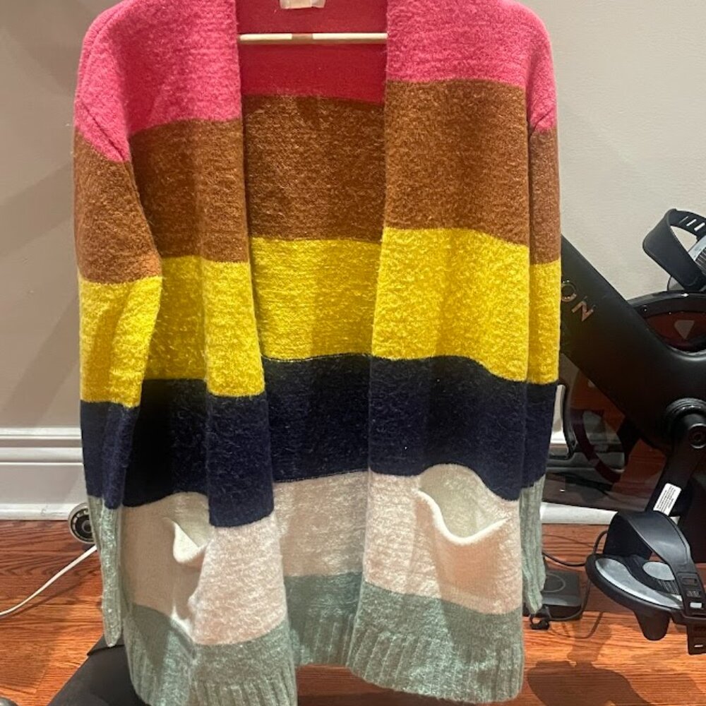 Caslon Rainbow Sweater Cardigan - women size S